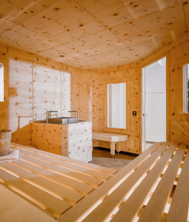 Innenansicht der Kräutersauna im Hotel Sonnenhof