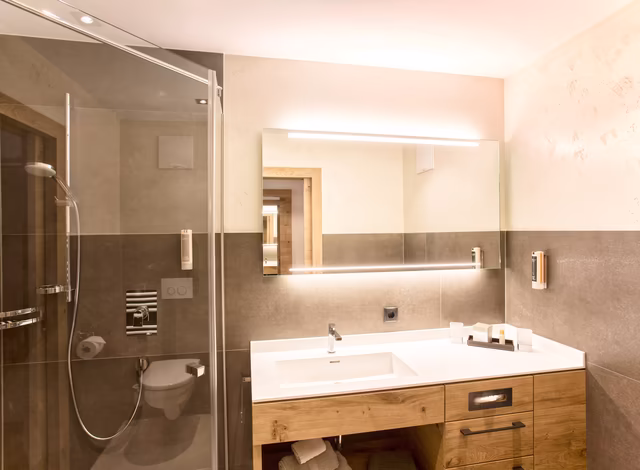 Badezimmer des Einzelzimmer im Landhaus Sonnenhof