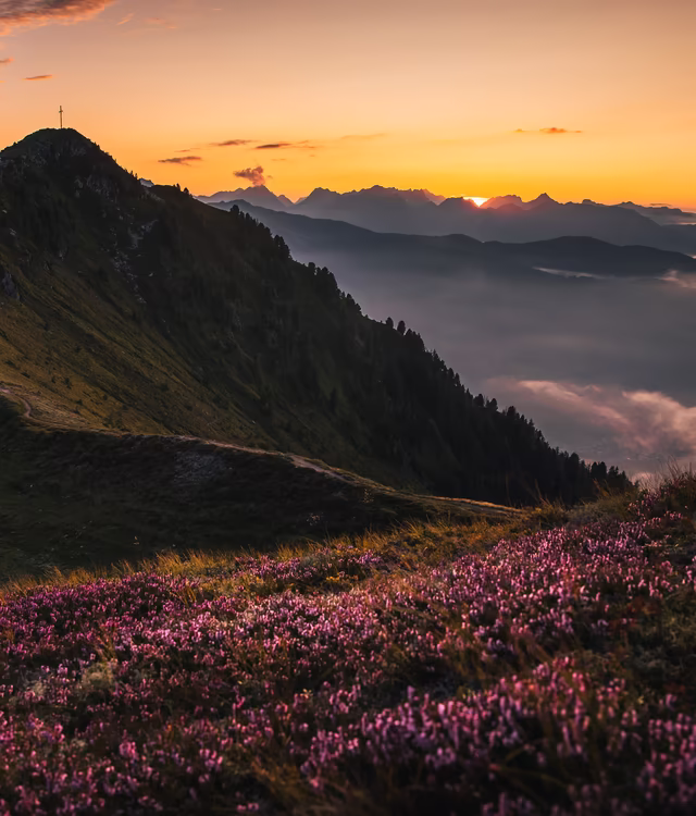Hochgebirgs-Panorama im Abendrot